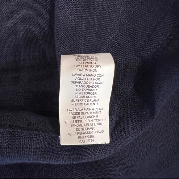 Vitamin A Playa Eco Linen Navy Button Down Shirt Coverup Medium NWOT - Picture 10 of 10